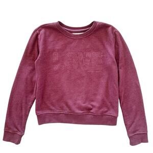 Spiritual Gangster Girls Love Sweatshirt Burgundy Size 12/M